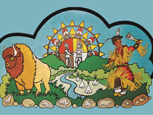 Artwork by Lance Cardinal, Treaty 8, Bigstone Cree Nation, will adorn a sign at the site.