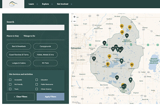 Discover places to stay and things to do in the Beaver Hills Biosphere.