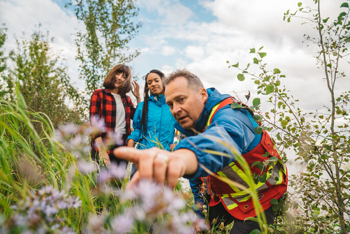 Looking at Elk Island plants up close. Photo: Keith Diakiw