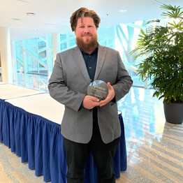 Bob Montgomery with his Okimâw Award for Environmental Stewardship