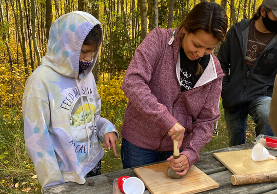 Young ones creating rattles. Photo courtesy Woodbridge Farms School.